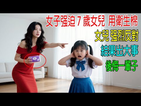 女子强迫7歲女兒用衛生棉，女兒强烈反對，結果出大事，後悔一輩子！