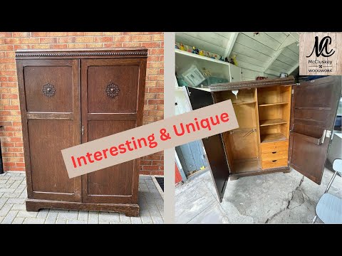 INTERESTING Restoration of a 1920s GENTLEMAN'S ARMOIRE / WARDROBE