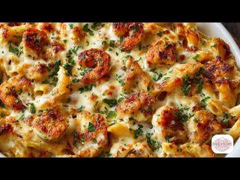 Try This Loaded Creamy Cajun Chicken And Shrimp Baked Ziti!