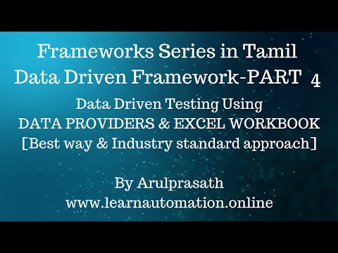 Selenium Frameworks | Data-Driven | PART - 4 | Data providers & Excel Workbook | Using JXL library