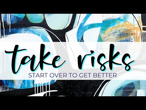 Take bigger risks to make better art #getunstuck #bebrave #abstractpainting #arttutorial