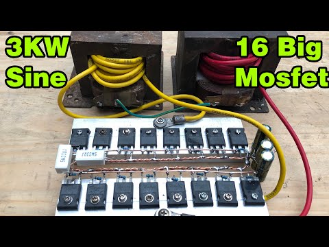 How to make simple inverter 3000W , sine wave , 16 mosfet