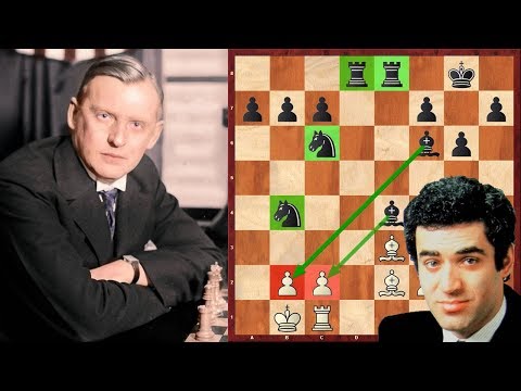 Chess. Alexander Alekhine. QUEEN SACRIFICE and a challenge for Garry Kasparov!