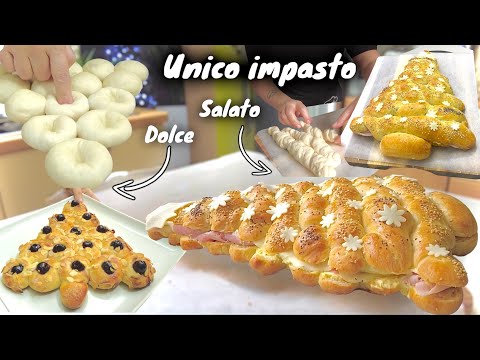 BRIOCHE SINGLE DOUGH 2 SALTY AND SWEET PREPARATIONS! 🎄 Very fluffy Christmas brioche 🎄