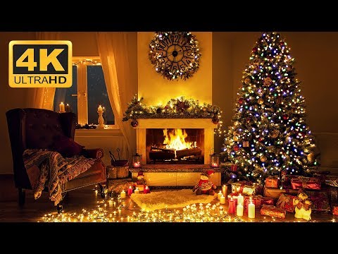 Frozen in Time Christmas Ambience | Cozy Fireplace Sounds for Holidays & Gatherings - 4K UHD