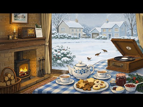 Oldies Playing in Another Room at 3 P.M - On a Afternoon Tea 1940s with Snowfall ❄️