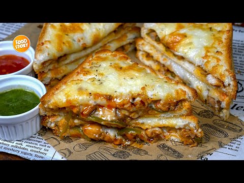 Easy Chicken Fajita Sandwich Recipe, Quick & Easy Chicken Sandwich Recipe by Samina Food Story