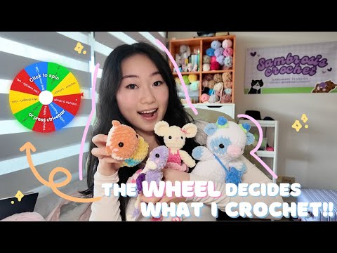 The WHEEL decides what I crochet (I cheated 😅🧶)! Using patterns I’ve never used before!