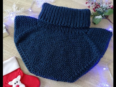 Экспресс МК "Теплая манишка спицами" из Gazzal Viking (без провязывания)|Как связать на любой размер