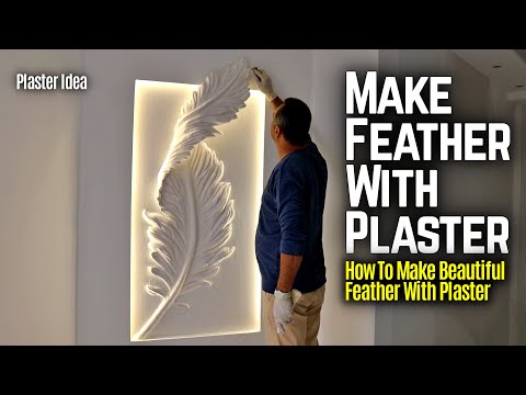 How To Make Very Beautiful Feather With Plaster | Plaster Design