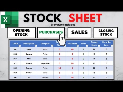 Creating a Simple Stock Sheet Template in Excel With Navigation Bar | Inventory Management