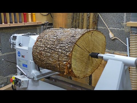 100+ STITCHES! - The biggest log I ever turned - Woodturning