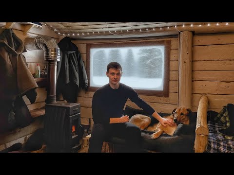 Living in the Wild Taiga in a Log Cabin! We Built a Bed for Hugo.