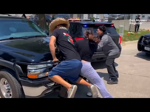 Omaha protest attempts to stop ICE raid at Nebraska meat processing plant