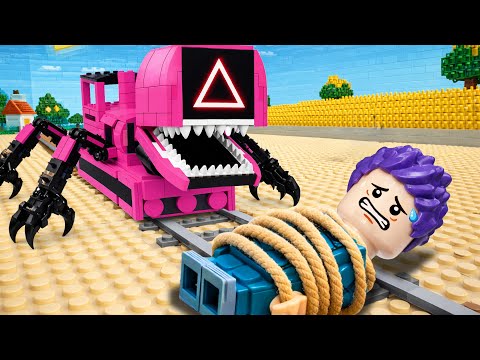 LEGO SQUID Game: I Built a Cursed Squid Game Train 🚂🦑😱 | FUNZ Bricks