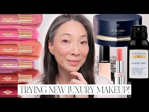 LUXURY MAKEUP HAUL - Try On With Me! Prada | Cle de Peau | Charlotte Tilbury | Pat McGrath