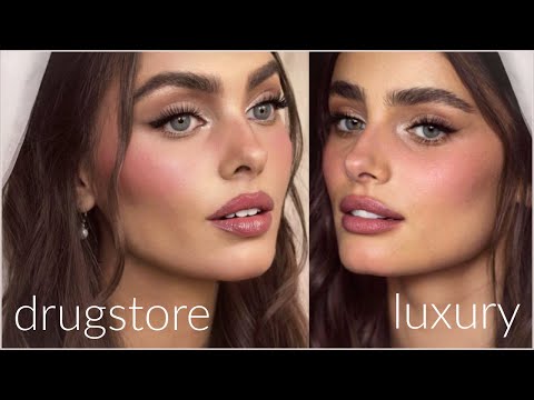 LUXURY vs DRUGSTORE Bridal Makeup💍 Taylor Hill Inspired Wedding Look!