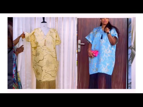 How to cut and sew Trending Bubu dress with long fringe | FULLY LINED