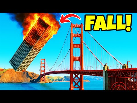 Dropping a SKYSCRAPER Onto a BRIDGE! FULL Collapse Test! | Teardown