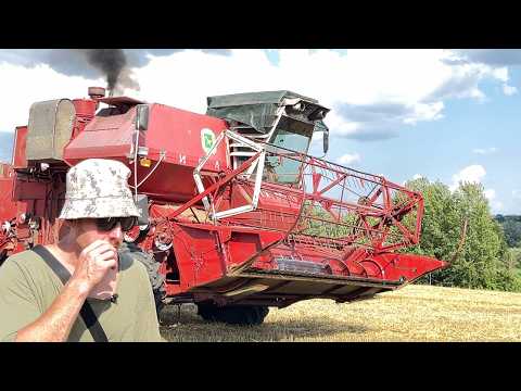 This best combine harvester in the world is threshing my wheat today!