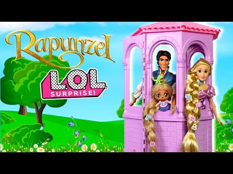 Barbie Doll LOL Rapunzel Family Tower Playdate with Disney Aladdin LOL Family