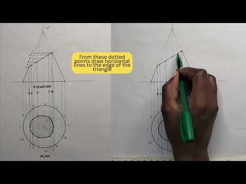 How to draw surface development of a truncated cone