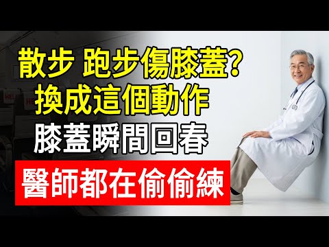 散步 跑步傷膝蓋？換成這個動作，膝蓋瞬間回春！醫師都在偷偷練！#靠牆靜蹲 #膝蓋保養 #任醫師 #中老年健身 #腿部力量