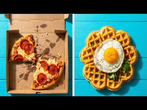 Transform Leftover Pizza Into Gourmet Breakfast Waffles In Three Minutes!
