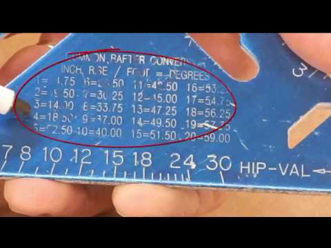 How to measure roof rafters including the pitch and bird's mouth (seat) cuts (captioned)