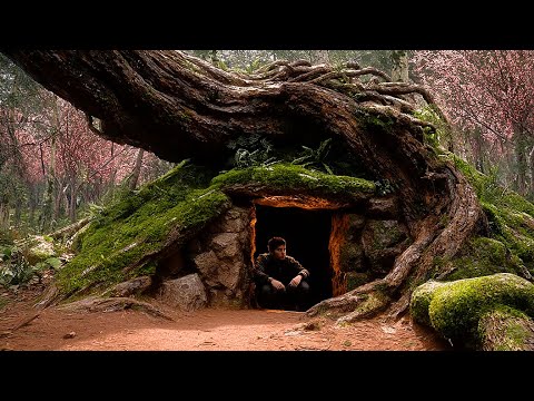 Primitive Home: Building A Cozy Hollow For Survival Under A Fallen Tree Root