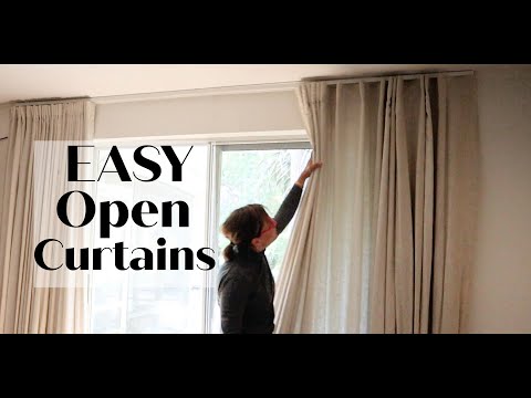 Ikea Vidga ceiling track install -smooth glide curtains.