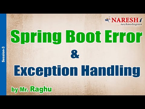 Spring Boot Error & Exception Handling Session- 3 | by Mr. Raghu