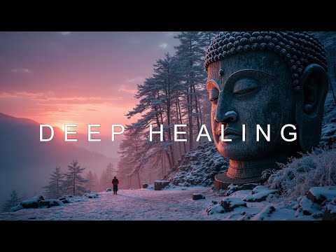 Deep Healing Tibetan Flute Winter Music ~ Serene Snowy Mountain Meditation & Stress Relief