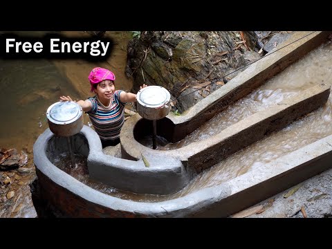 Complete installation of free electricity system from water - Free electricity | Ana Bushcraft
