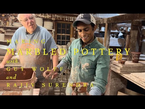 MAKING MARBLED SLIPWARE POTTERY AT GUY WOLFF'S - With Rajiv Surendra