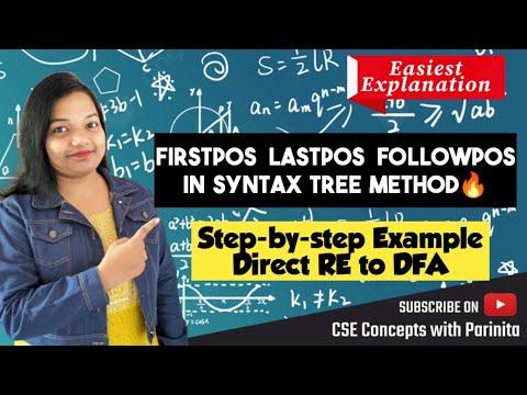 RE to DFA using Syntax Tree Method | Firstpos Lastpos Followpos RE DFA direct method compiler design