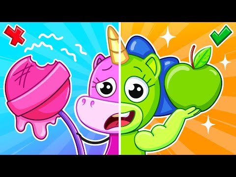 Конфеты или Фрукты?! | Уимся Есть Полезную Еду 🍭🍎 | Крошка Мими🦄