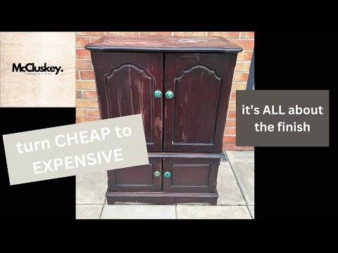 TRANSFORMATION of an OLD Mahogany TV CABINET into a BOOKCASE