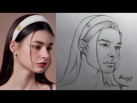 How to Draw Face in 10 Minutes | Loomis Method Portrait Tutorial 