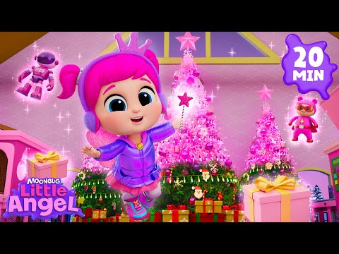 Santa’s Little Helper! 🎅💗 A Pink Christmas! | Little Angel Kids Songs & Nursery Rhymes