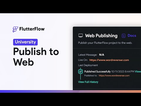 Publish to Web | FlutterFlow University