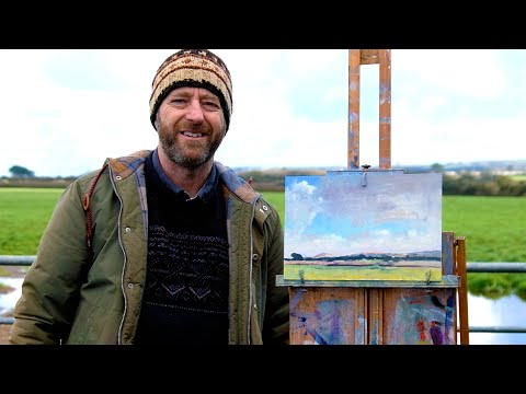 Plein Air Oil Painting | January landscape in Cornwall