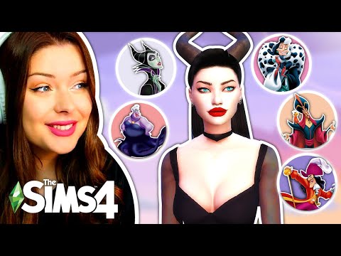 Creating Sims as Modern Disney Villains in The Sims 4 // Sims 4 Disney CAS Challenge (CC)
