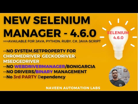 Selenium Manager 4.6.0 - No Need To Setup Any .exe File || No System Property || No WebDriverManager
