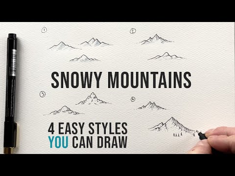 How to draw SNOWY mountains on a fantasy map - 4 easy styles