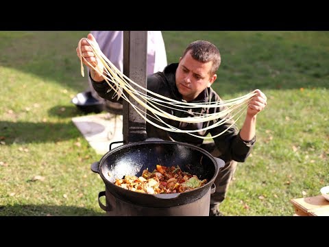 ЛАГМАН ЖАРЕНЫЙ. УЙГУРСКИЙ ЛАГМАН В КАЗАНЕ НА КОСТРЕ