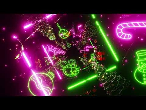 NEON CHRISTMAS VJ LOOP - Abstract Christmas Background (No Sound)