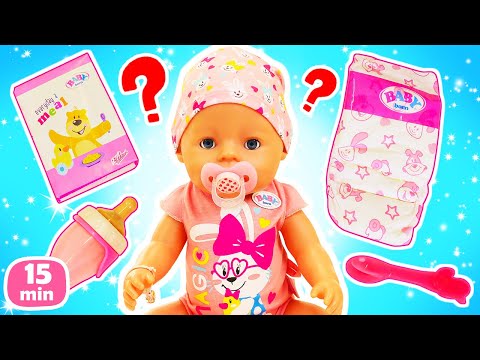 Who is crying? Maya and Mom find a new Baby Born doll with toys & accessories for baby dolls.