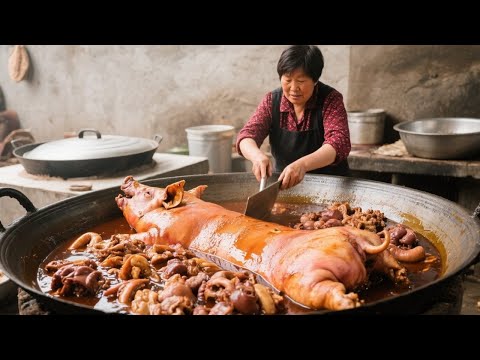 An older sister in Shandong makes whole pig sauce by traditional recipes over five generations. Wit