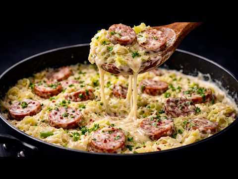 Better Than Pasta? Creamy Cabbage & Sausage Alfredo Skillet